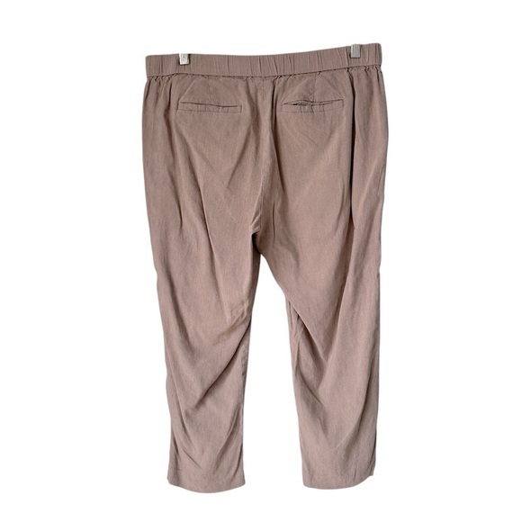 J. Jill Linen Stretch Elastic Waist Pull-On Cropped Pants, Beige Tan, MP - Picture 6 of 8